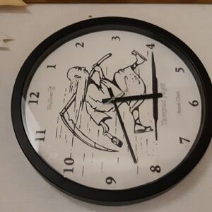 Sky Scan atomic wall clock custom graphic 'Time Flies' battery operated nice
